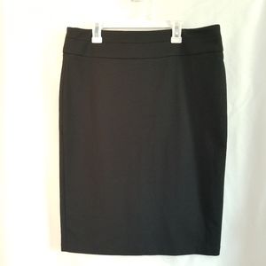 Womens Sunny Leigh Black Pencil Skirt Trim On Waist & Full Back Zipper Size 8